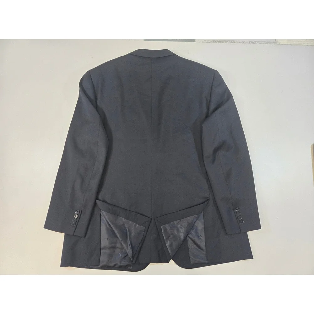 Isaia Napoli Aquaspider Blazer Mens 58 8R Black Wool Sport Coat Made In Italy